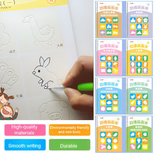 Magic Pen Groove Drawing Book Kids Educational Activity Book Improves Pen Control Skills Art Supplies