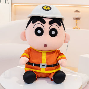 Genuine Crayon Shin-chan Doll With Tag Crayon Shin Chan Plushies Career Pilot Firefighter Stuffed Anime Plush Toy Huggable Doll Soft Pillow Xmas Gift