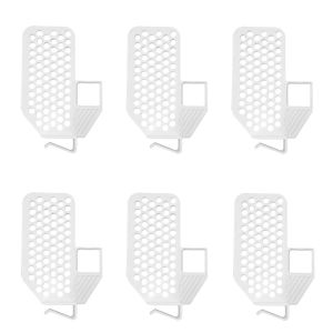 CEMOMEF 6Pcs แบบสวม ตัวแบ่งช่องแช่แข็ง ปรับได้ พลาสติก ตัวจัดระเบียบลิ้นชักเก็บของในตู้เย็น แบบพกพา ตัวจัดสรรพื้นที่ ที่จัดระเบียบขวดและกระป๋อง สำหรับบ้าน