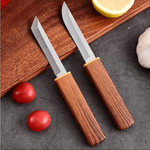 3PCS 2-in-1 Japanese Double Knife - Stainless Steel Fruit & Sushi Slicing Knife Portable 20cm