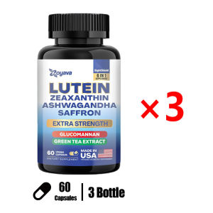 Lutein & Zeaxanthin Supplement Eye Vitamins with Saffron for Adult Eye Health Supplement Infused with Glucomannan Ashwagandha Green Tea Extract Vision Support