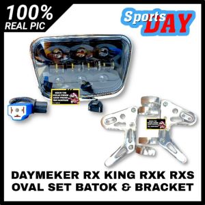 LAMPU DEPAN DAYMEKER RX KING RXK RXS OVAL 10 LED SET BATOK SPORTS DAY DAN BRACKET KUPINGAN RX KING