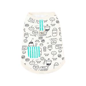 ER52858 Breathable Dog Vest Cute Comfortable Pet Dog Clothes Bulldogs Cartoon Pattern Dog Shirts For Cats Dogs