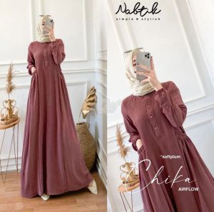 Gamis Cika Cringkle Airflow Premium/gamis cika/gamis terbaru