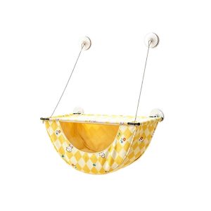 Y7RAN7 Suction Cups Cat Hammock Heavy-Duty Removable Hanging Cat Perch Space-saving Breathable Window Cat Bed Home