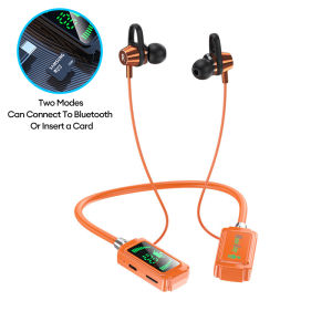 New Bluetooth Earphone Wireless Neck Type Super Long Battery Life Song Can Be Inserted Into The Card Mobile-Phone Universal Noise Reduction Sports Headset Fitness Running Headset Neck Strap Bluetooth Earphone Can Connect To Bluetooth or Insert A Card