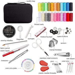 Multifunctional Sewing Box Set Compact and Portable Needle and Thread Box Needlework Scissors Craft Box