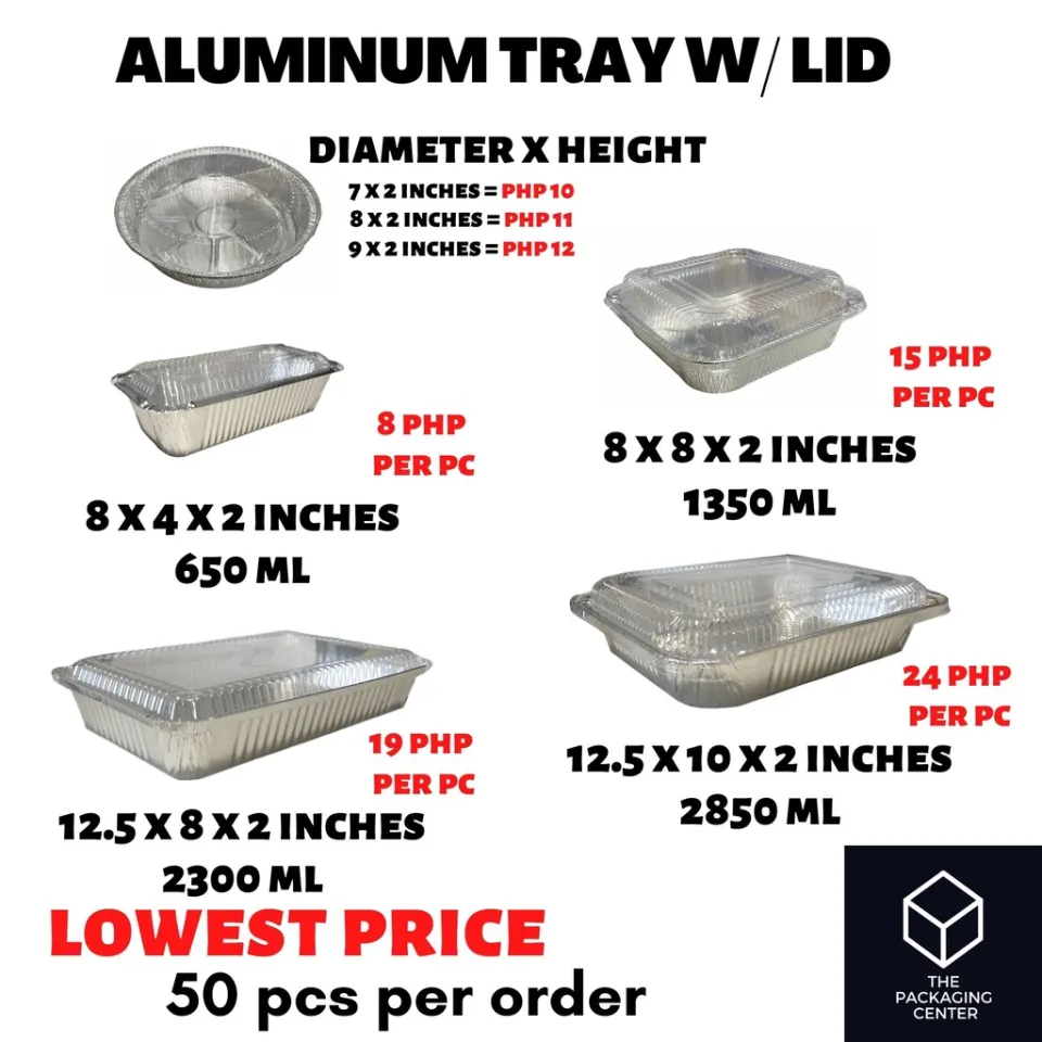 3 or 5 PCS Aluminum Tray Aluminum Pan Medium or Large with Lid
