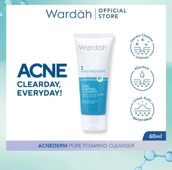 Wardah%20Acnederm%20Pure%20Foaming%20Cleanser%2060%20ml%20-%20Facial%20Wash%20dengan%20Allantoin%20-%20Pembersih%20Wajah%20Berjerawat%20-%20Image%202