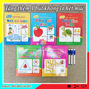 Bộ 5 vở viết xóa được tặng kèm 2 bút viết xóa Habata đồ chơi giáo dục