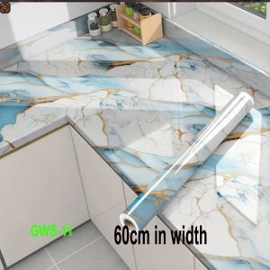 A Roll of Glossy Abstract Fashion Marble Kitchen Sticker Waterproof And Oil-Proof for Countertop Renovation Grease-Re