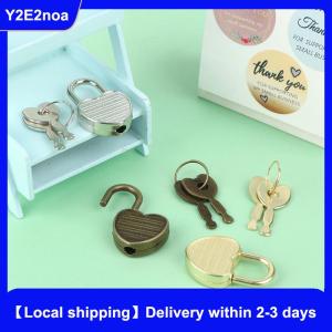 【Local shipping】 1Set Heart Shape Padlocks Mini Luggage Hardware Locks With Key Lock For Travel Wedding Jewelry Box Diary Book Suitcase