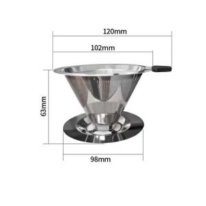 UNIITY Có chân đế Phễu rót cà phê bằng thép không gỉ. Một lớp. Không dùng giấy. Dụng cụ pha cà phê kiểu rót. 300 lưới Bộ lọc lưới có thể tái sử dụng. Dụng cụ làm bia tại nhà