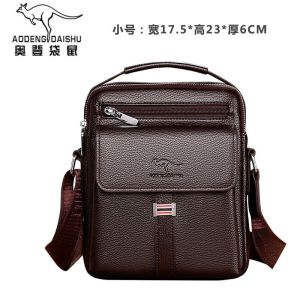 袋鼠商务小手提包男包真皮质感单肩斜挎包时尚背包包包男款男士包Kangaroo Perniagaan Handbag Lelaki Beg Lelaki Tekstur Satu Beg Silang Bahu Beg Galas Beg Lelaki