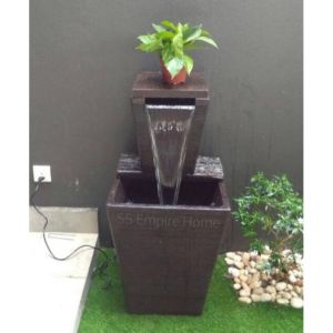 S4 Brown White 3 Size Fiberglass Sandstone Feng Shui Water Feature Fountain Pond Kolam Air Garden 风水流水喷泉瀑布池 Waterfall