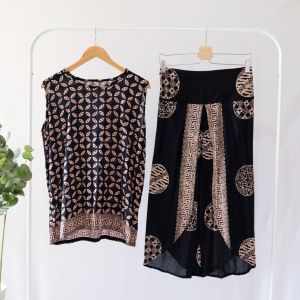 ONE SET BATIK WANITA MODERN SETELAN CELANA PANJANG BATIK SET BATIK KULOT BATIK LEBARAN BATIK KONDANGAN