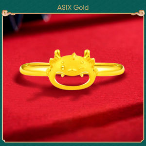 ASIX GOLD แหวนมังกรชุบทอง 24K แหวนผู้หญิง สีไม่เปลี่ยนเป็นสีดํา จะไม่ปอกเปลือก ของขวัญชั้นเลิศ