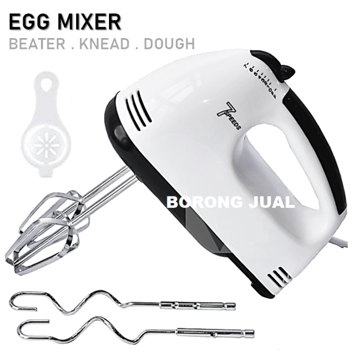 7 Speed Electric Hand Mixer Egg Beater Blender Grinder Processor Dough ...