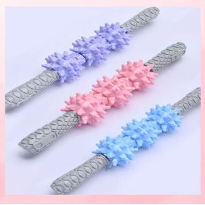 AU Muscle massage stick spiky roller sports roller yoga gear fascia deep relaxation roller yoga muscle massager