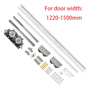 Hidden Wooden Door Ghost Door Track Hardware Sliding Door Slide Rail Kit 80kg Load Bearing for Door Widths 700mm-1500mm