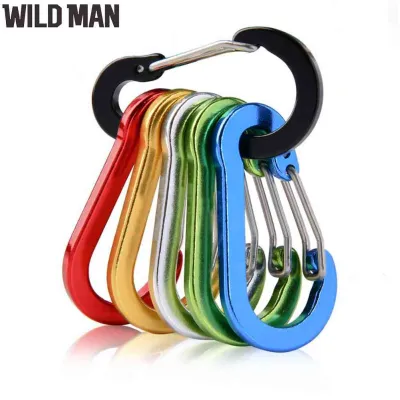 6pcs Carabiner Clips Outdoor Camping Aluminum Alloy Quick Mountaineering Buckles