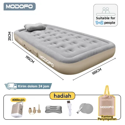 MODOFO kasur angin Angin Camping mattress kasur angin pompa otomatis Kasur Portabel Inflatable kasur pompa angin otomatis Rumah Ganda Bed Pompa Tiup Double Air Bed BisaTahan 2 3 4 orang