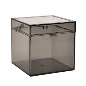 UDEE กล่องทรงลูกบากศ์ฝาบานพับ ขนาด 9 x 9 x 9 ซม_โปรงใส มองเห็นสิ่งของที่จัดเก็บ ฝาบานพับล็อคแน่น สามารถซ้อนได้