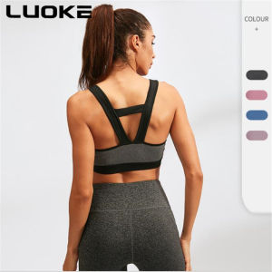 Luokeชุดชั้นในกีฬาสตรีของผู้หญิงกันกระแทกบราเล่นกีฬาโยคะเสื้อกั๊กระบายอากาศและแห้งเร็วที่สวยงามกลับกีฬาวิ่งออกกำลังกายชุดชั้นใน