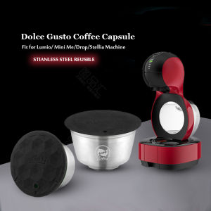 【i Cafilas】[HR-104] Reusable Coffee Capsule Pod Coffee Filters Refillable Nescafe Stainless Steel Crema Maker Cups for Nescafe Dolce Gusto Lumio Machine EDG LUMIO DG325EDG305 Mini MeEDGedg 636Stellia