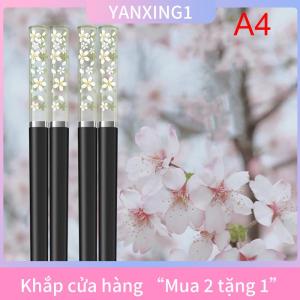 [COD] YANXING1 Amber Cherry Blossom hợp kim đũa Trung Quốc đũa tái sử dụng Bộ đồ ăn