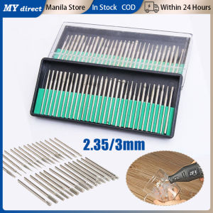 30pcs/set Diamond Burr Bits Drill Kit 2.35/3mm Shank Rotary Bits Suitable For Jewelry Wood Glass Gemstone Engraving Carving
