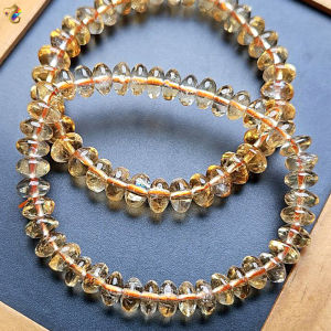 Collection Grade Natural Brazil Citrine Abacus Rondelle Bracelet