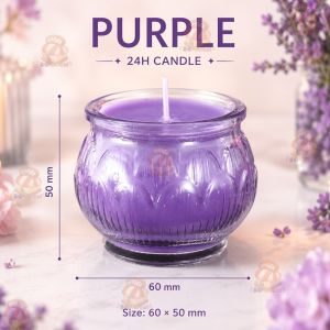 【SG Ready Stock】批发 Smokeless Candle 24 hours Lotus Shape Glasses Veg Oil Praying Butter lamp Candle莲花酥油灯24小时玻璃