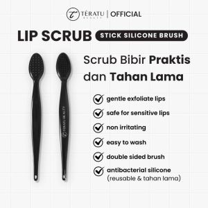 TERATU BEAUTY Lip Scrub Stick Silicone Brush (Scrub Bibir Praktis Reuseable dan Tahan Lama)