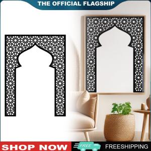 【New Arrival】 Gold Acrylic 3D Mosque Frame Decal with Geometric Pattern Mihrab Dome Design Islamic Wall Decal for Ramadans Festival Home Gift