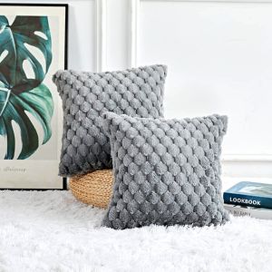 Plush Velvet Cushion Cover Solid Color Pillowcase Home Decorative Throw Pillow Case