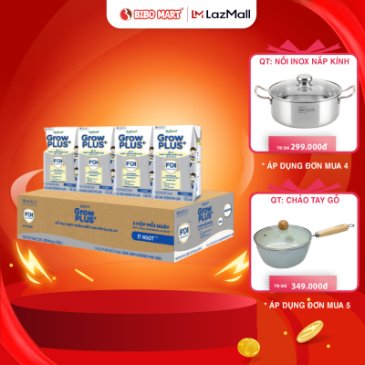 Thùng 24 Hộp Sữa Pha Sẵn GrowPLUS+ Bạc - Phát Triển Chiều Cao Cân Nặng Cho Bé - Bibo Mart