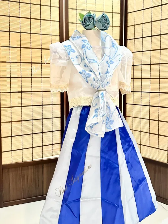 Filipiniana Maria Clara Costume for Kids Modern Elegant Filipiniana  Small to XXL Size BLUE Lazada PH