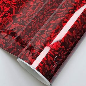 INVADER 50x30CM Carbon Fiber Vinyl Film 3D/6D Matte Effect Forged Carbon Fiber Wrap Foil Sticker Cool High Gloss Car Interior Sticker for Car Motorcycle DIY
