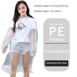 RuiMing (50% OFF) 🌧🌧 EVA / PE หนาเสื้อกันฝนผู้ใหญ่เสื้อกันฝนแบบพกพาเต็มร่างกาย เหมาะสำหรับการเดินทางกลางแจ้ง การปีนเขา การขี่จักรยานกันน้ำโปร่งใส（การจัดส่ง 2-3 วัน）