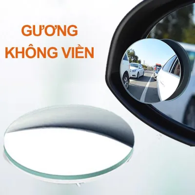 Gương cầu lồi ô tô xoay chỉnh 360 độ không có viền dán gương chiếu hậu xóa điểm mù cho xe hơi xe tải