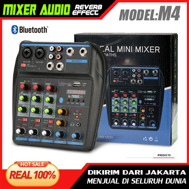 Mixer Audio Profesional M4 Mixer Kecil 4 Saluran Mendukung Pemutaran ...