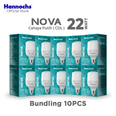 Hannochs Lampu Bohlam LED NOVA 22W Cahaya Putih Paket isi 10pcs
