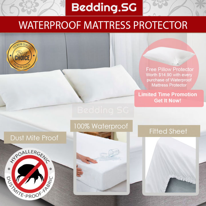 Fitted Waterproof Mattress Protector Protect Against Dust Mites Fluid