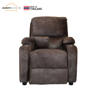 Markets Fur โซฟารีไคลเนอร์ เก้าอี้พักผ่อน เบาะผ้าฮอลแลนด์ เอนนอนได้ 170 องศา มีที่วางแก้ว และกระเป๋าใส่ของ 2 ข้าง รับน้ำหนักได้มาถึง 120 กก.