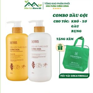 Combo dầu gội xả thảo dược gừng dừa cỏ cây hoa lá 650g giảm gàu ngứa gãy rụng dưỡng tóc suôn mượt