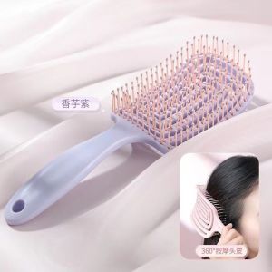Sikat Rambut Comb Curved Fluffy Cute Macaron Curved Comb Fluffy Hair Styling Smooth Voluminous
