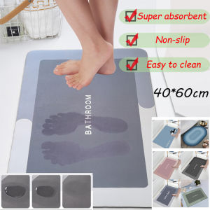 Soft Diatomite bath mat anti slip absorbent floor mat Quick dry bathroom mat Toilet Doormat Bedroom carpet Rug 40*60cm