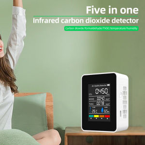 5 in 1 Carbon Dioxide CO2 Detector Meter Carbon dioxide formaldehyde TVOC Temperature humidity Monitor Gas Analyzers