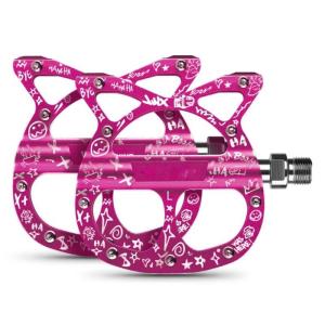 Aluminum Alloy Bicycles Cats Shape Pedals 3 Bearings Cycling Platform Pedals Nonslip Bicycles Pedals for Road Bike Part
